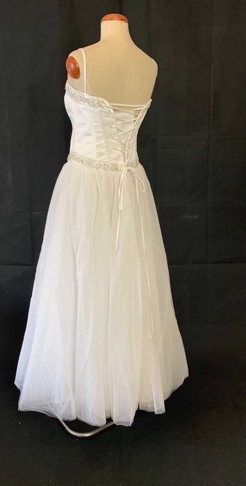 Nowa Suknia Ślubna Midi Princessa Tiul brokatowa S M 36 38 księżniczka