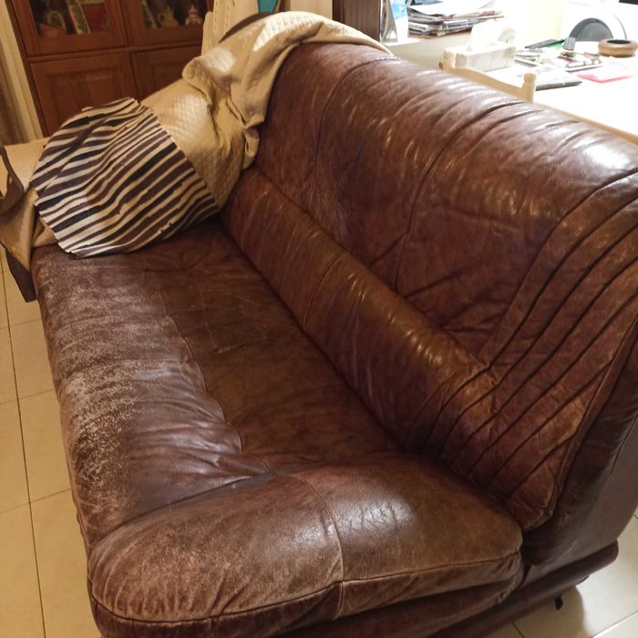 Sofás em pele natural