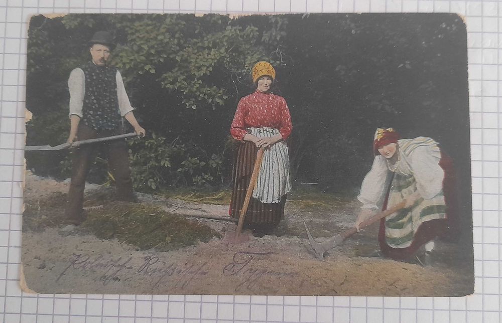 pocztówka 1916 typy rosyjsko polskie (etniczna) feldost niemcy I wojna