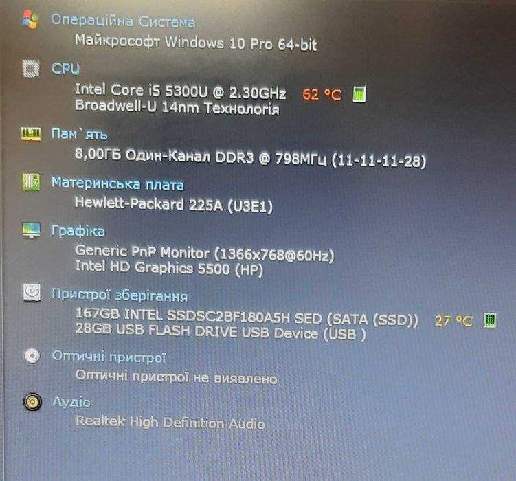 Ноутбук HP EliteBook 820(i5-5300U/RAM 8GB/SSD 180GB)