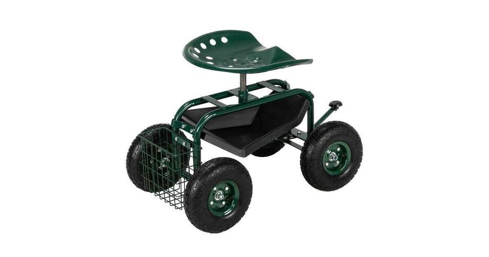 stołek  wózek ogrodowy  z półką i koszykiem mobilny wysyłka