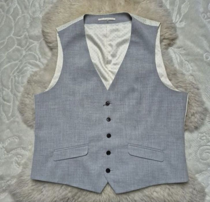 Kamizelka garniturowa XL Szara Burton Menswear London Nowa