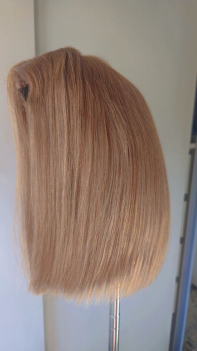 Peruca Lace Front Fio Premium Castanho com Luzes | Corte Long Bob | Pronta para Uso