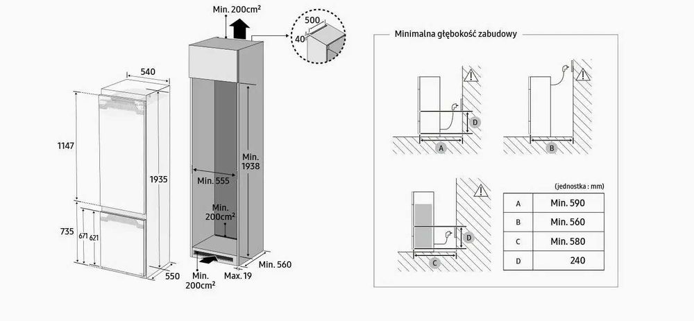 NOWA Lodówka Samsung BRB30715DWW, lodówka do zabudowy
