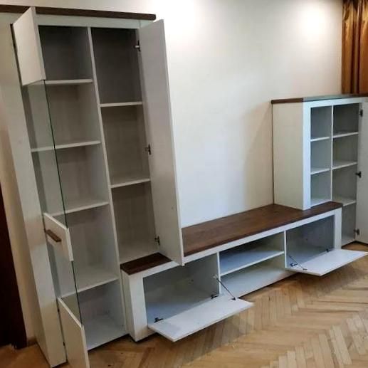 Стінка гірка для вітальні, недорога сучасна стінка