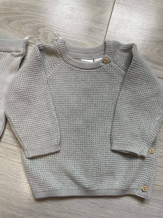 Komplet hm sweterkowy organiczna bawełna 56, 1-3m