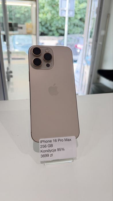 Telefon iPhone 16 Pro Max 256 GB 95% Leszno Dworcowa Gwarancja mediaexpert 08.2027