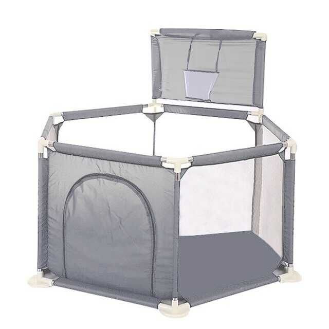 Kojec dla dzieci z koszem 130x65cm + kulki Czerwony/Szary