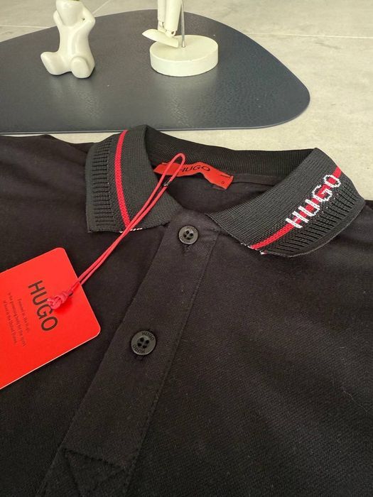 Крута поло футболка Hugo Boss  чорна та біла  розмір  S-XXL