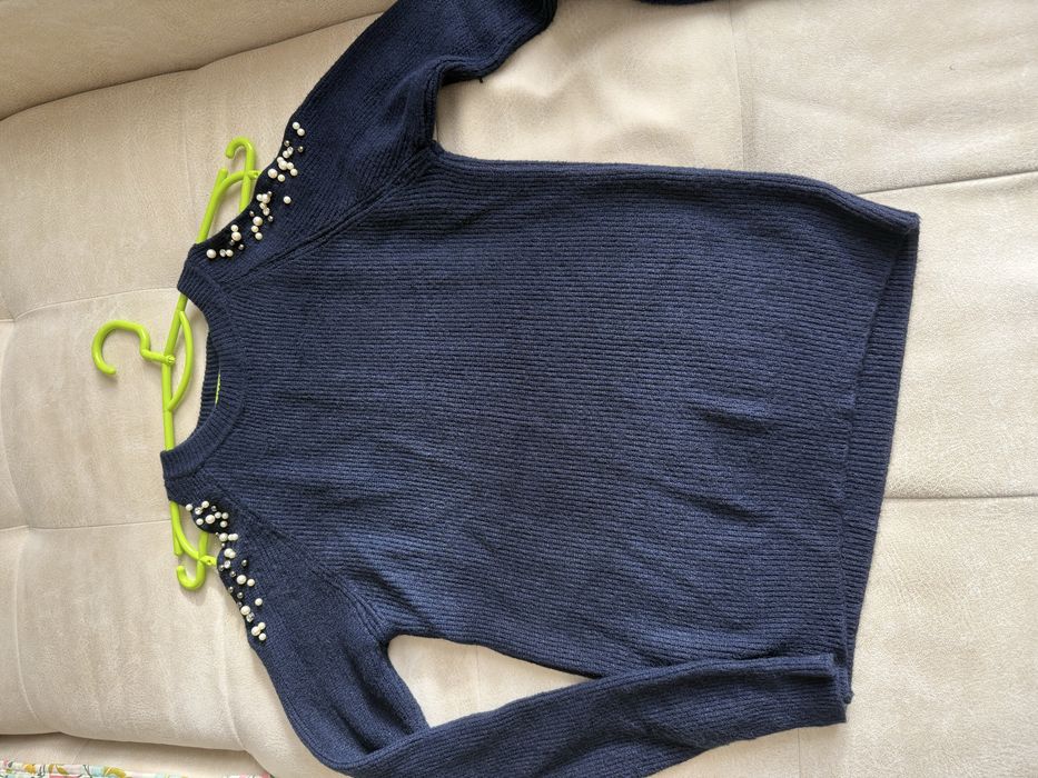 Свитер теплый синий