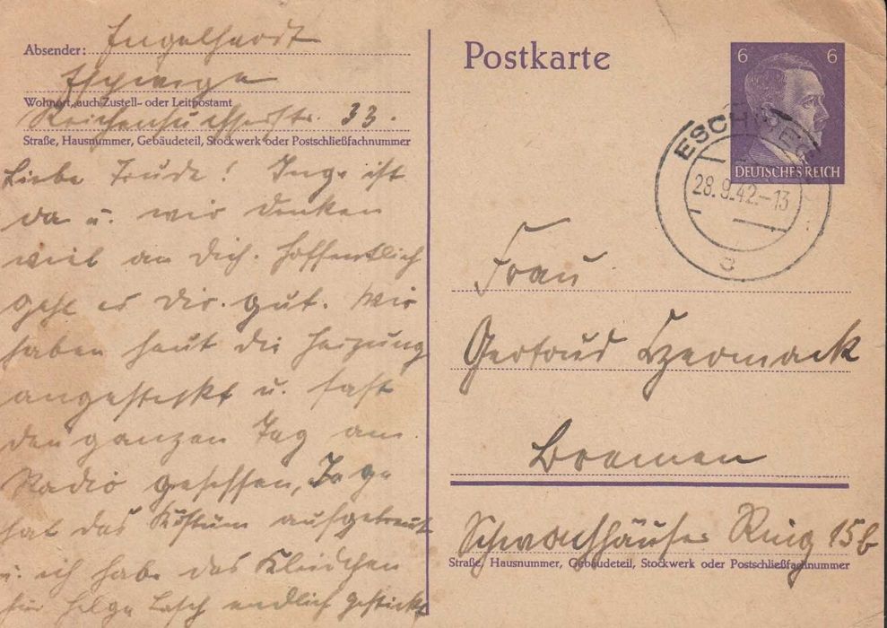 Selos Alemanha Nazi 1939/45-Postal 14 usado