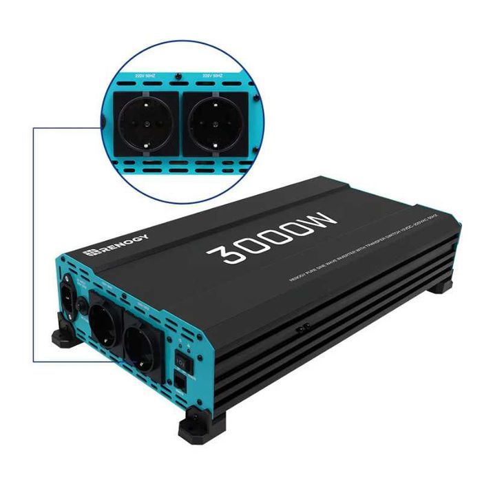 Przetwornica napięcia RENOGY  12V/230V/ - 3000W / 6000W   Czysty Sinus