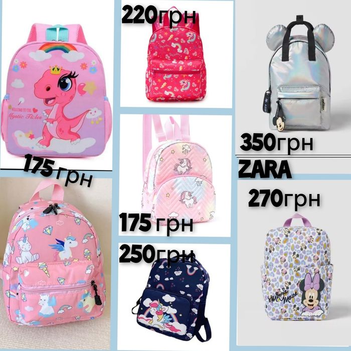 Рюкзаки для дівчаток ZARA.