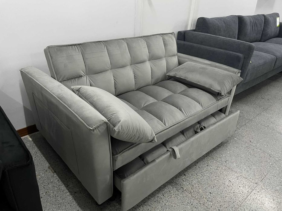 Sofa cama cinza Levamos a sua casa Envio gratis
