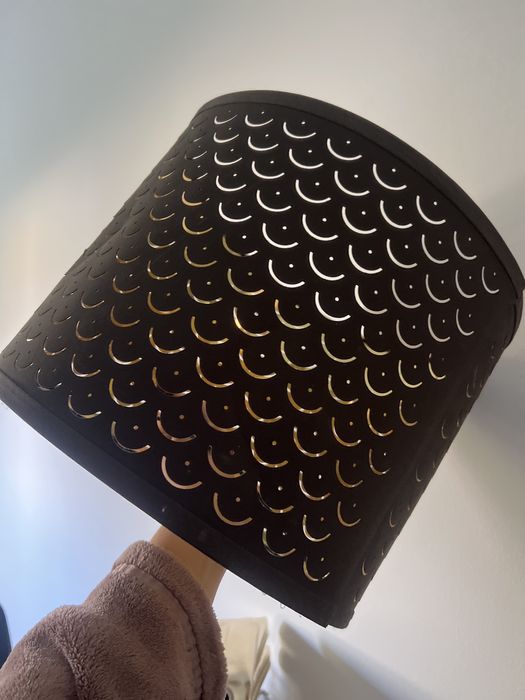 Abajur preto e bronze