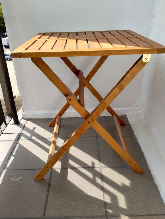 Stół, stolik ogrodowy, balkonowy drewniany składany