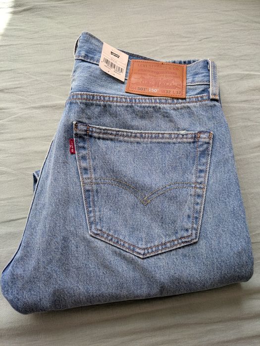 Dżinsy "Levi's" 501,150 rocznica.32/32, nowe, niebieski. Polecam.