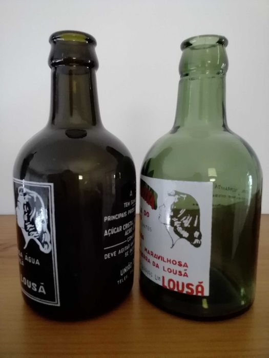 2 Garrafas de Refrigerante, Pirogravadas, Tipo Pote: Laranjada Serranita - Lousã