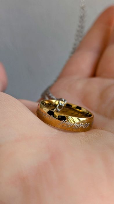 The lord of the rings Золотое Кольцо на цепочке Властелин колец