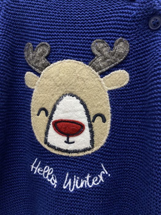 Granatowy sweterek z reniferem Cool Club Smyk 74