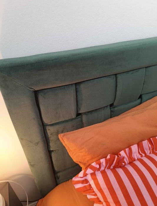 Cama veludo verde 140x200cm