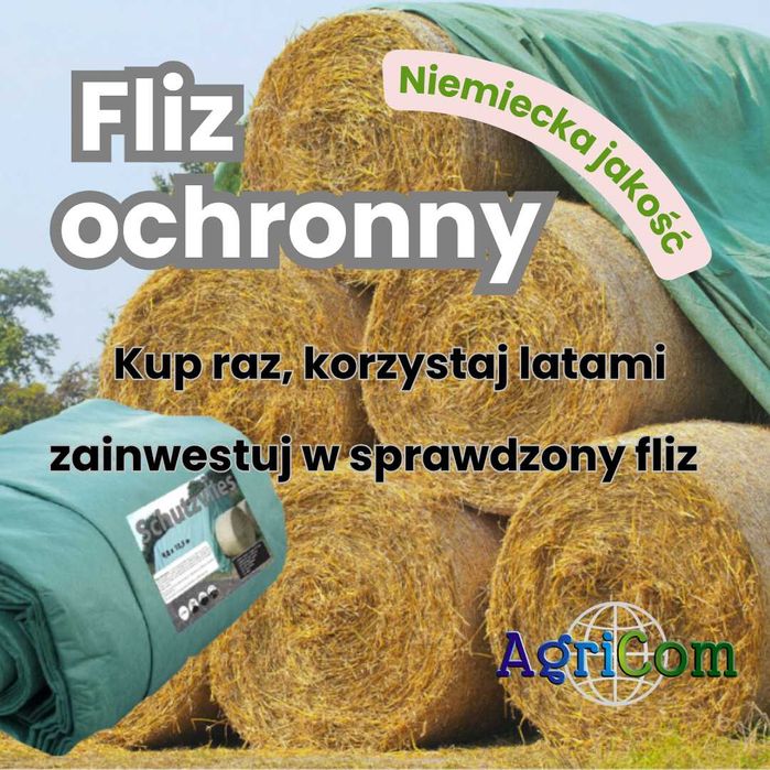 Fliz agrowłóknina plandeka na słomę siano Niemiecki oryginał 8lat gwar