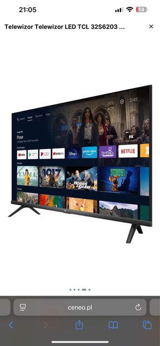 Telewizor tcl 32 cale Telewizor LED TCL 32S6203 32 cale HD Ready