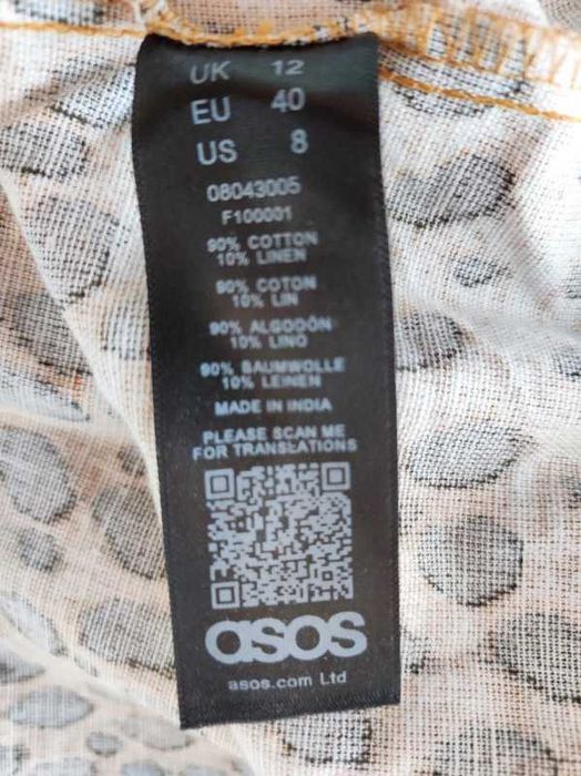 ASOS r 40 długa sukienka panterka Nowa bawełna/len