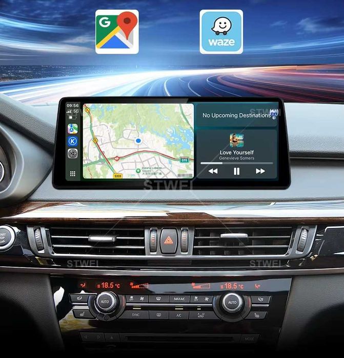 CarPlay Android Auto Radio DAB+ Opcja Bluetooth YouTube Yanosik Android USB GPS WiFi 4G MP3 DSP Android BMW X6 F16 X5 F15 System BOSE
