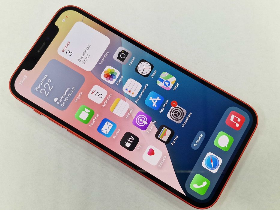 iPhone 12 256GB/ Red/ Bateria 78%/ Grade A/ +Ładowarka/ Gwarancja 6msc