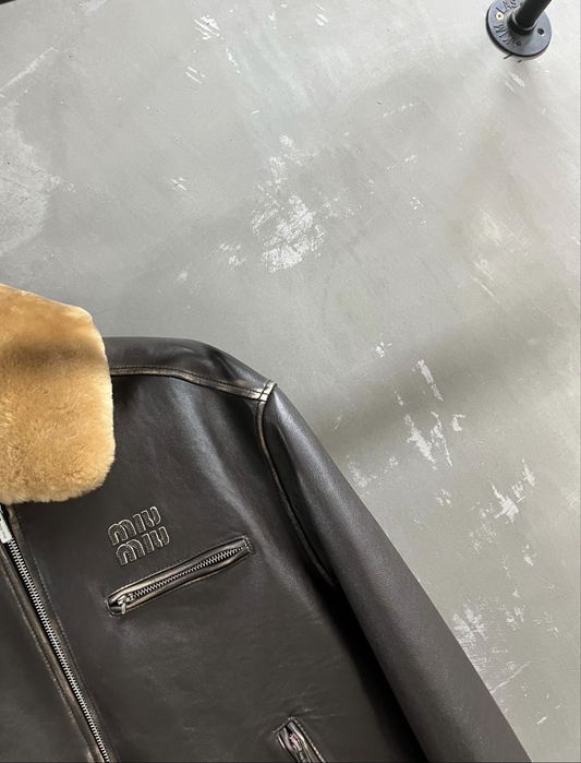 КУРТКА MIU MIU 2025 S/M, M/L кожанка косуха