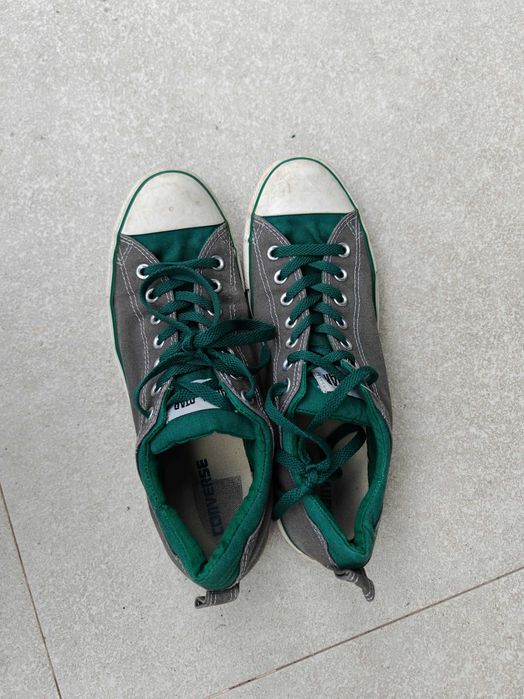 Converse cinzentas e verde esmeralda — tamanho 42