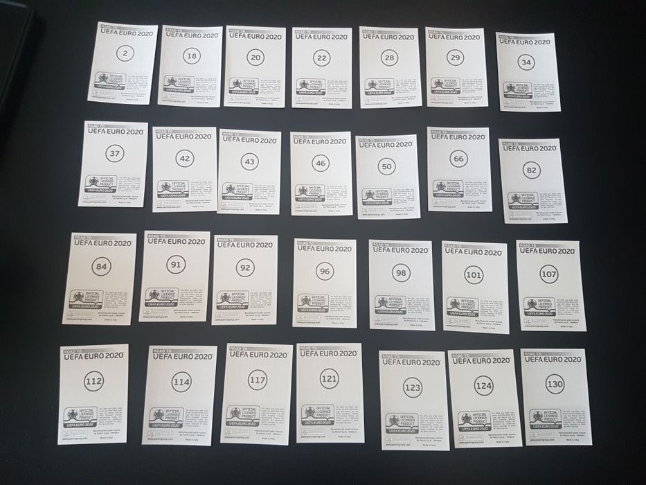 Cromos da coleção euro 2020