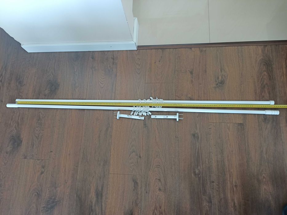 Karnisz biały podwójny okrągły 160 cm