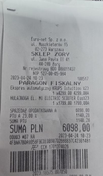Nowy express KRUPS Intuition EA877D10 EA877
