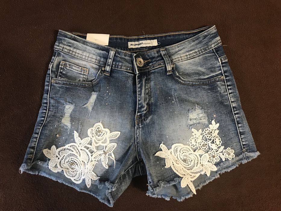 krótkie spodenki jeans koronka hit! NOWE