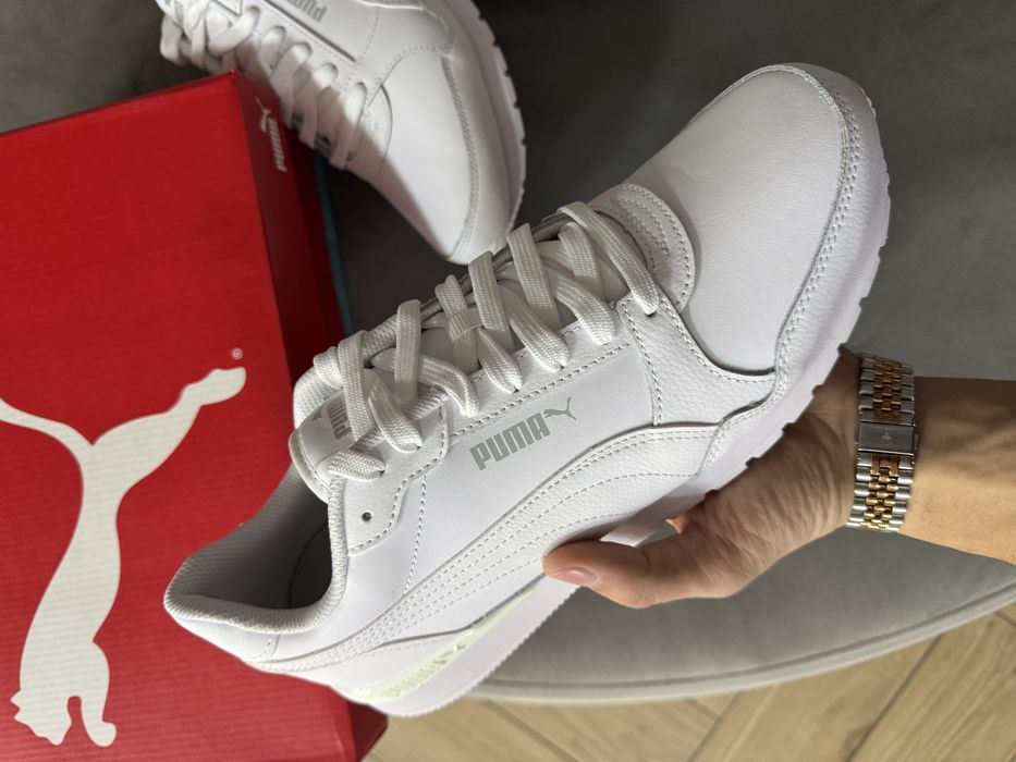 Nowe Skórzane Buty Męskie Puma st Runner Białe Klasyczne Sneakersy 45