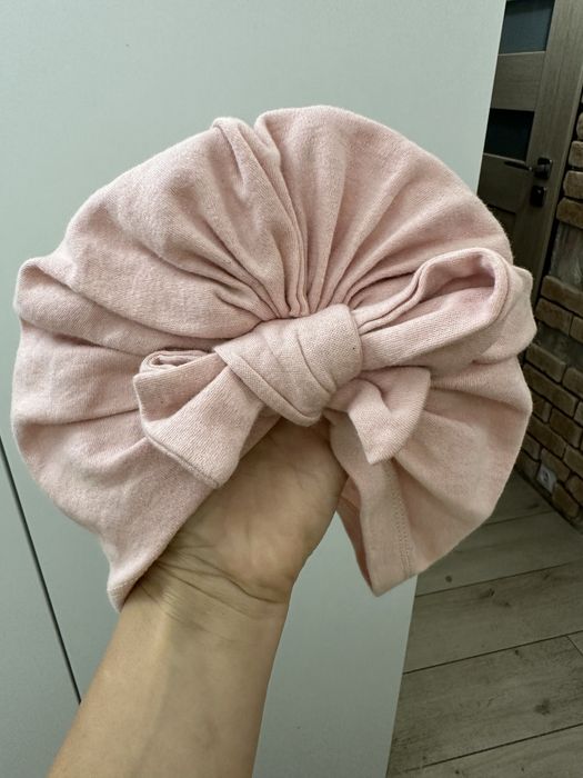 Bawełniana różowa czapeczka 9-12 miesięcy