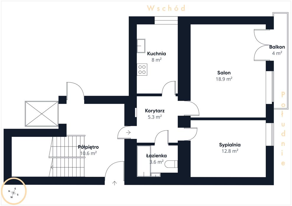 Sopot Centrum | 50,3 m² | 2 pokoje | jasna kuchnia | balkon | parking