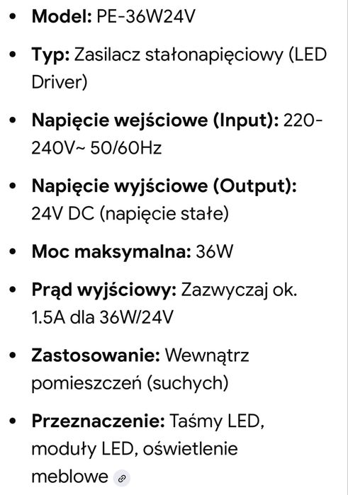 Taśma Zasilacz Taśmy LED Inspire