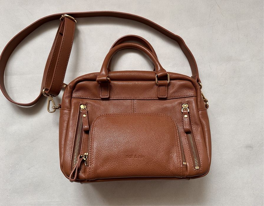 Nat & Nin torebka skórzana damska hazelnut camel jak nowa