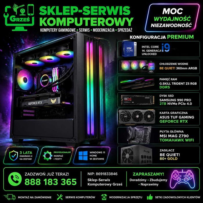 Komputer stacjonarny Gaming Full I9/RAM64GB /2TB/RTX5070/ WIN11BOX