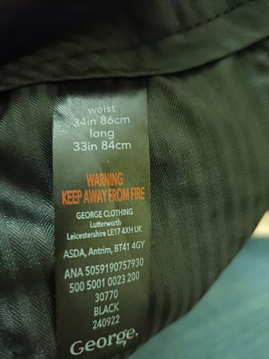 Spodnie męskie materiałowe George 34 W/33L