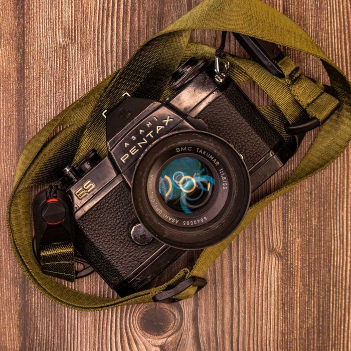 Pentax ES + Takumar  SMC 55 mm 1.8 + pasek - Sprawdzony