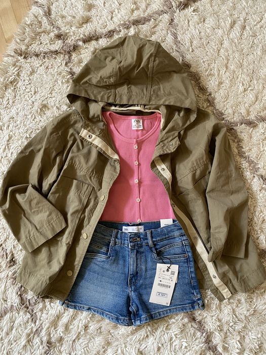 Комплект речей куртка вітрівка шорти топ Zara  7-8 років