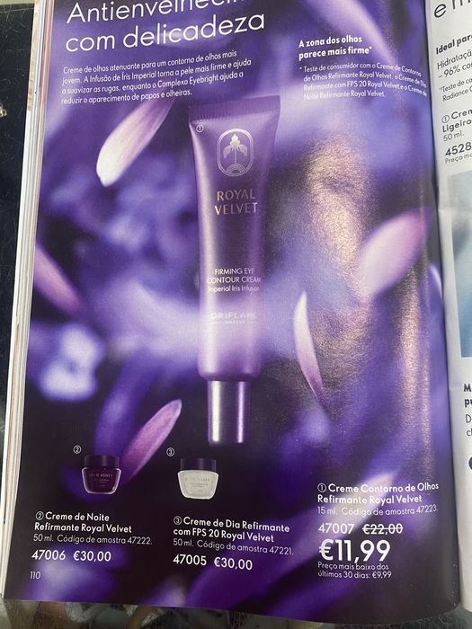 Creme olhos royal Velvet oriflame