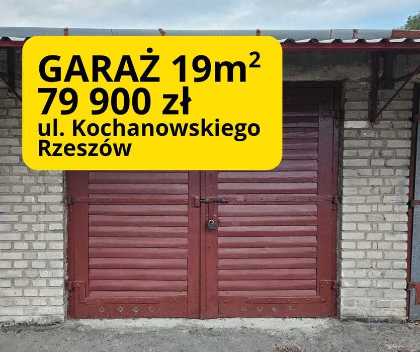 GARAŻ 19 m2 ul. Kochanowskiego Rzeszów os.1000-Lecia