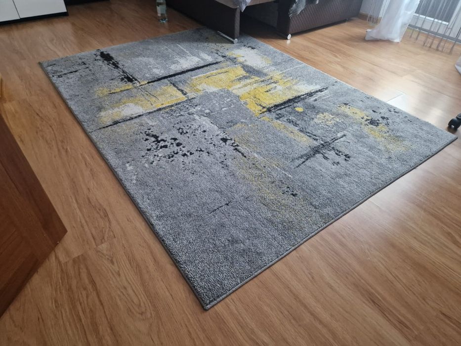 OKAZJA!!! Dywan 220x160 szary z żółtym
