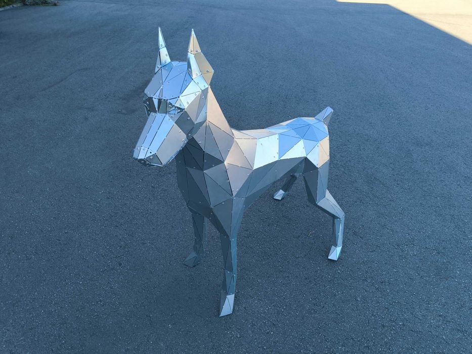 LINDO CÃO  ART METAL DECORAÇÃO JARDIM ESTATUA