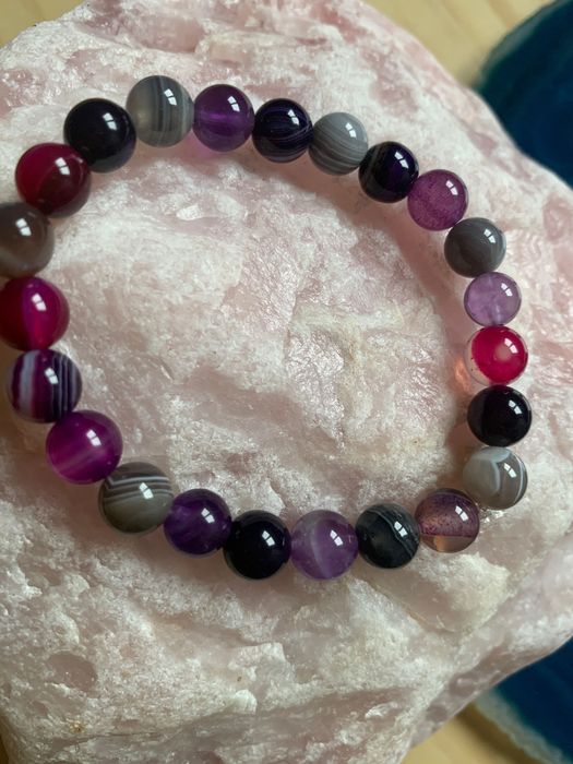 Bransoletka Agat Botswana 8 mm - Indie